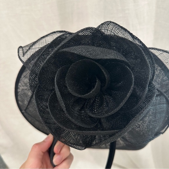 St Julian Black Kentucky Derby headband hat woven with flowers main image 6